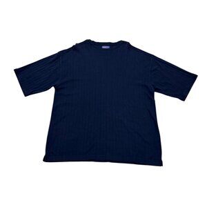 Men’s Pendleton Navy Ribbed T-Shirt Made in USA 100% Cotton Y2K